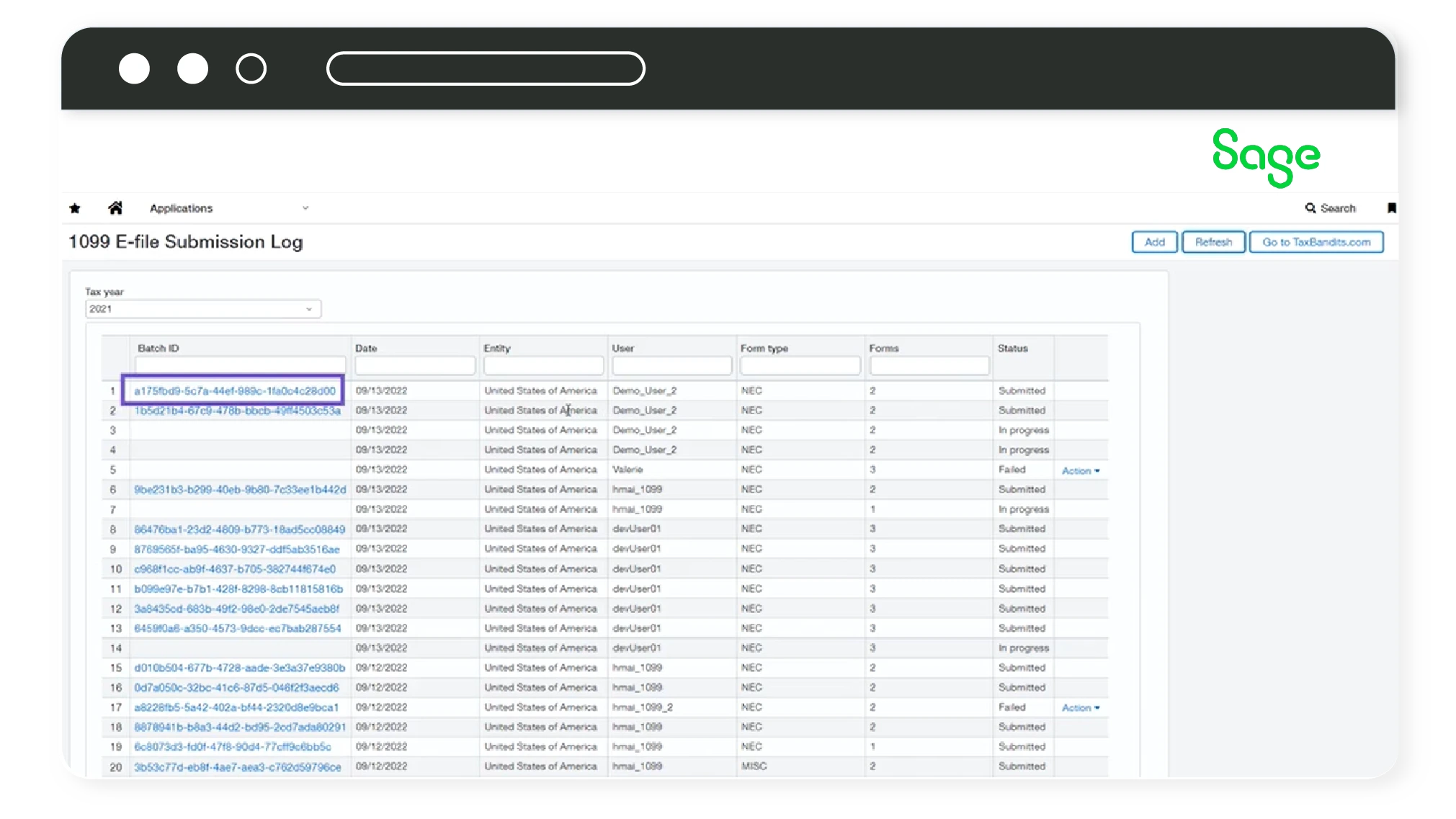 Sage 1099 filing process